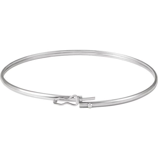 14K White 1.8 mm Bangle 6 4/5' Bracelet