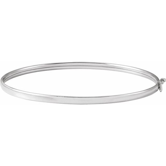 14K White 2.85 mm Bangle 6 4/5' Bracelet