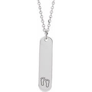 Sterling Silver Engravable Footprints 16-18' Necklace