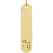 14K Yellow Engravable Footprints Pendant
