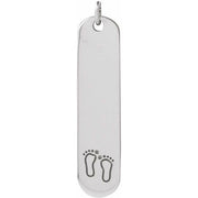 Sterling Silver Engravable Footprints Pendant