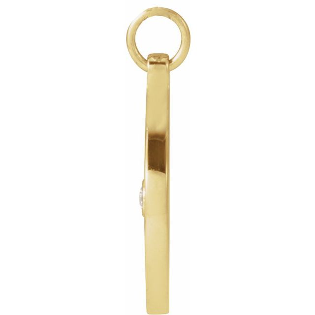 14K Yellow .015 CT Natural Diamond Compass Pendant