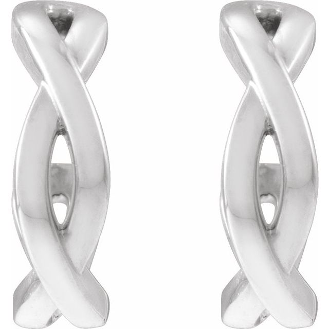 Sterling Silver Twisted 13 mm Hoop Earrings