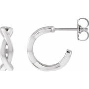 Sterling Silver Twisted 13 mm Hoop Earrings
