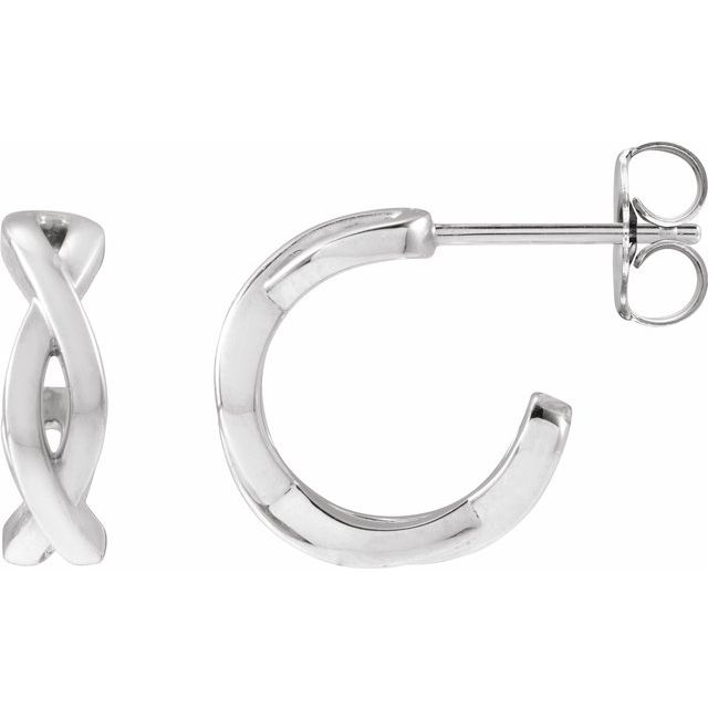 Sterling Silver Twisted 13 mm Hoop Earrings