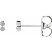 14K White 2 Beads Stud Earrings