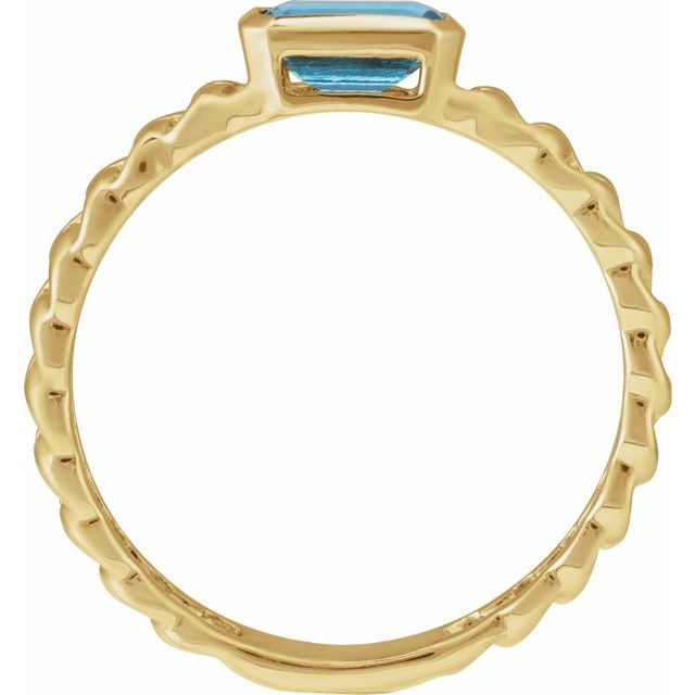 14K Yellow Natural Sky Blue Topaz Ring