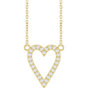 14K Yellow 1/6 CTW Natural Diamond Heart 18' Necklace