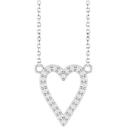 Sterling Silver 1/6 CTW Natural Diamond Heart 18' Necklace