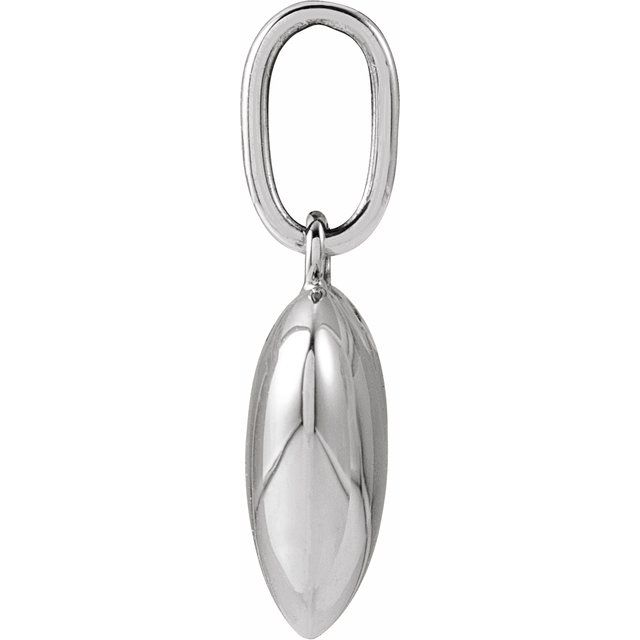 14K White Puffed Heart Pendant
