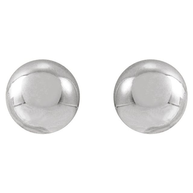 14K White 3 mm Ball Earrings