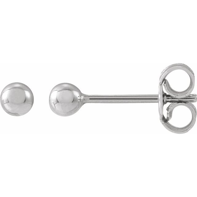 14K White 3 mm Ball Earrings