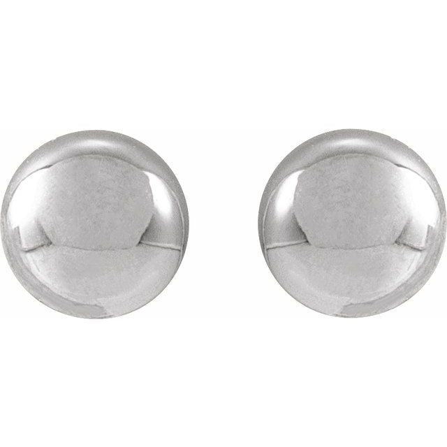 14K White 4 mm Ball Earrings