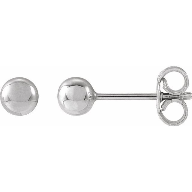 14K White 4 mm Ball Earrings