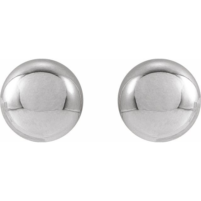 14K White 6 mm Ball Earrings