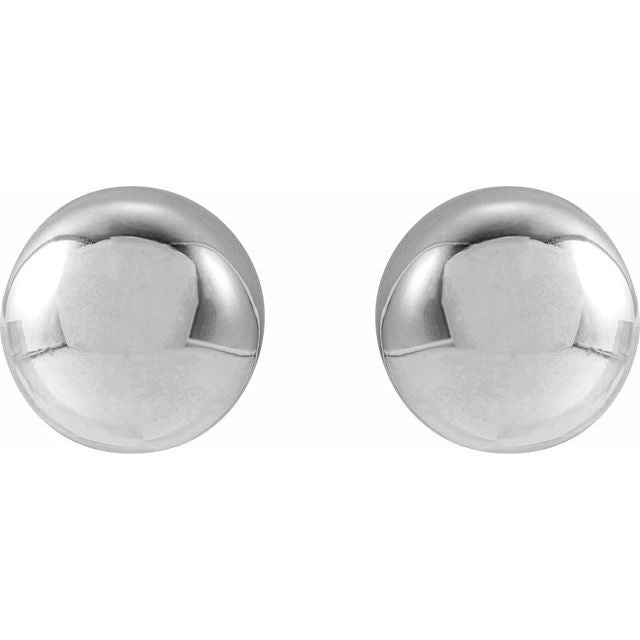 14K White 7 mm Ball Earrings