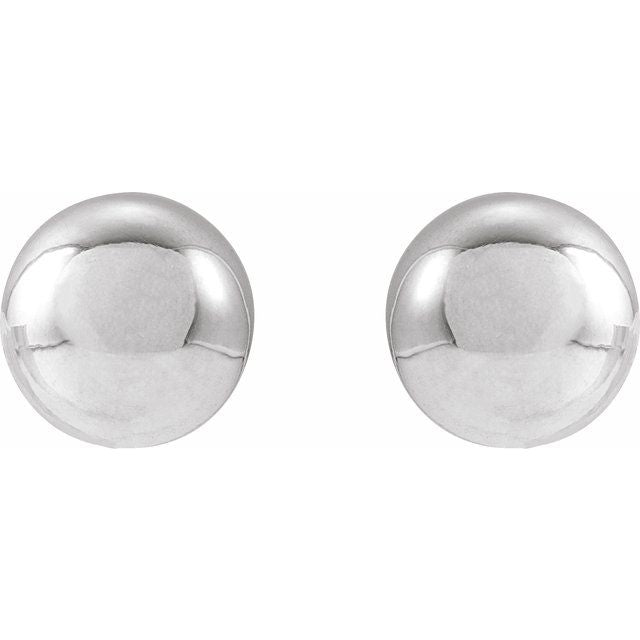 14K White 8 mm Ball Earrings