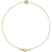 14K Yellow Natural White Sapphire  6 1/2-7-1/2' Bracelet