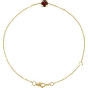 14K Yellow Natural Mozambique Garnet  6 1/2-7-1/2' Bracelet