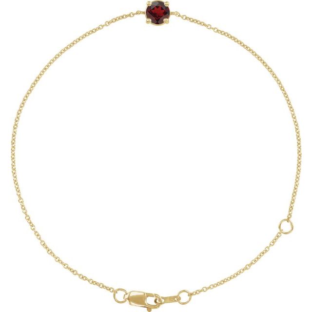 14K Yellow Natural Mozambique Garnet  6 1/2-7-1/2' Bracelet