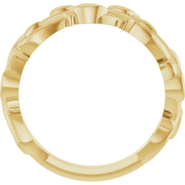 14K Yellow Floral Band