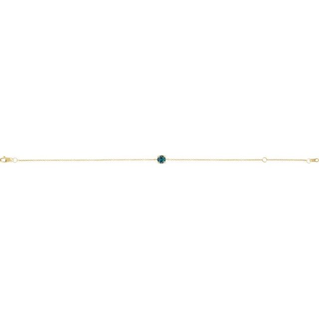 14K Yellow Lab-Grown Alexandrite  6 1/2-7-1/2' Bracelet