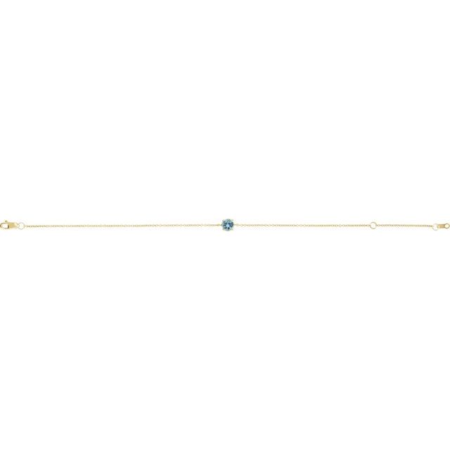 14K Yellow Natural Aquamarine  6 1/2-7-1/2' Bracelet