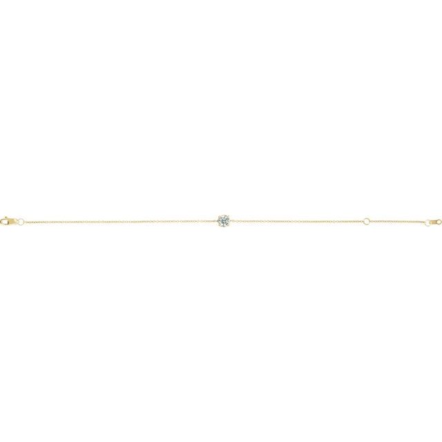 14K Yellow Natural White Sapphire  6 1/2-7-1/2' Bracelet
