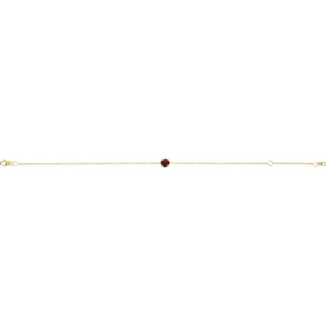 14K Yellow Natural Mozambique Garnet  6 1/2-7-1/2' Bracelet
