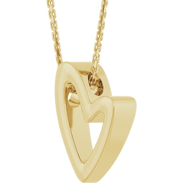 14K Yellow Heart 18' Necklace