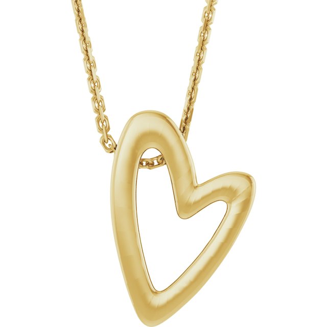 14K Yellow Heart 18' Necklace