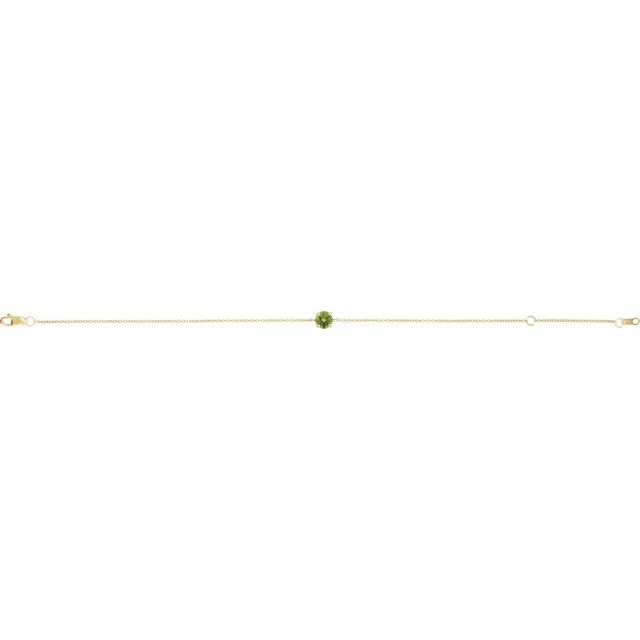 14K Yellow Natural Peridot  6 1/2-7-1/2' Bracelet