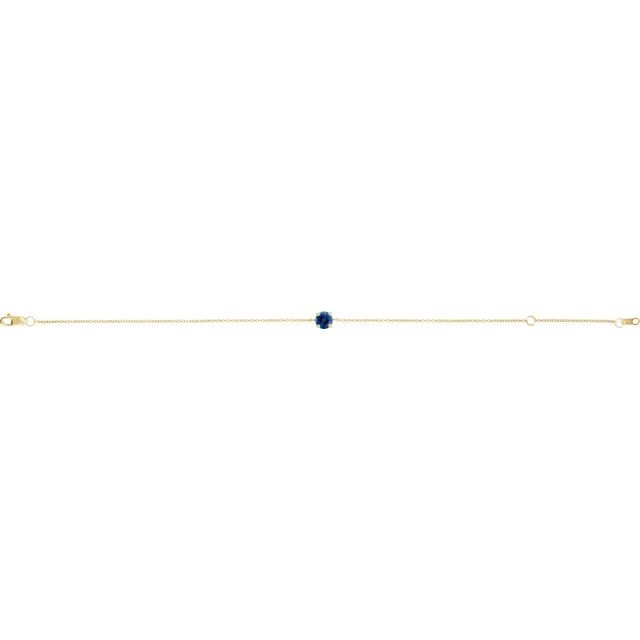 14K Yellow Lab-Grown Blue Sapphire  6 1/2-7-1/2' Bracelet