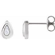 14K White .07 CTW Natural Diamond Earrings