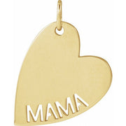14K Yellow Mama Heart Pendant