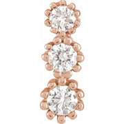 14K Rose 1/8 CTW Natural Diamond Three-Stone Pendant