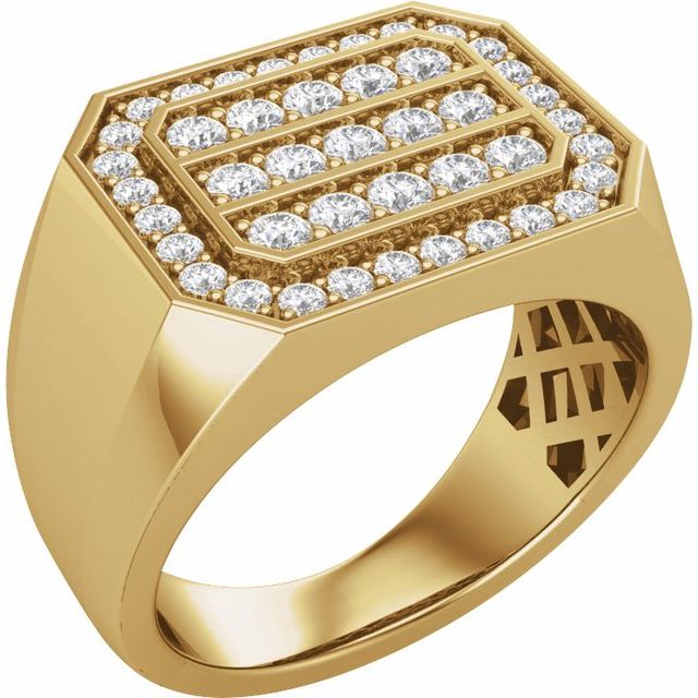 14K Yellow 9/10 CTW Lab-Grown Diamond Mens Band