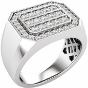 14K White 9/10 CTW Lab-Grown Diamond Mens Band