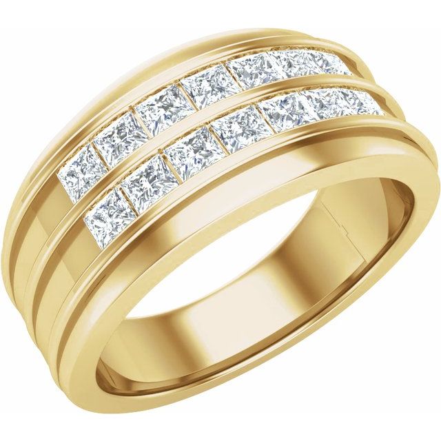 14K Yellow 1 1/4 CTW Lab-Grown Diamond Mens Band