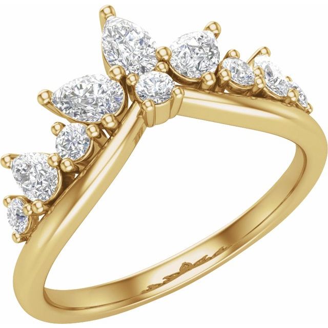 14K Yellow 3/4 CTW Lab-Grown Diamond Contour Band