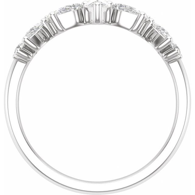 14K White 3/4 CTW Lab-Grown Diamond Contour Band