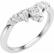 14k White 1/2 Ctw Natural Diamond Contour Band