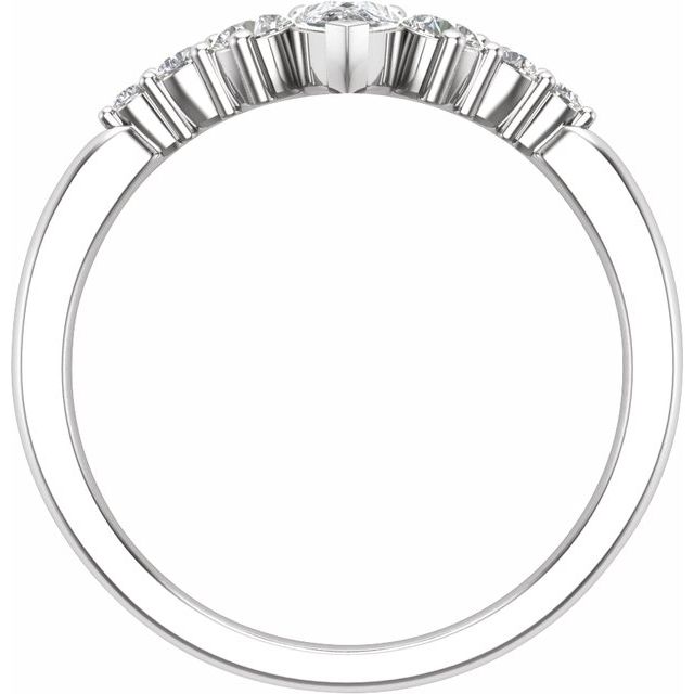 14k White 1/2 Ctw Natural Diamond Contour Band
