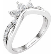 14K White 1/2 CTW Lab-Grown Diamond Contour Band