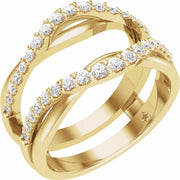 14K Yellow 1/2 CTW Natural Diamond Ring Guard