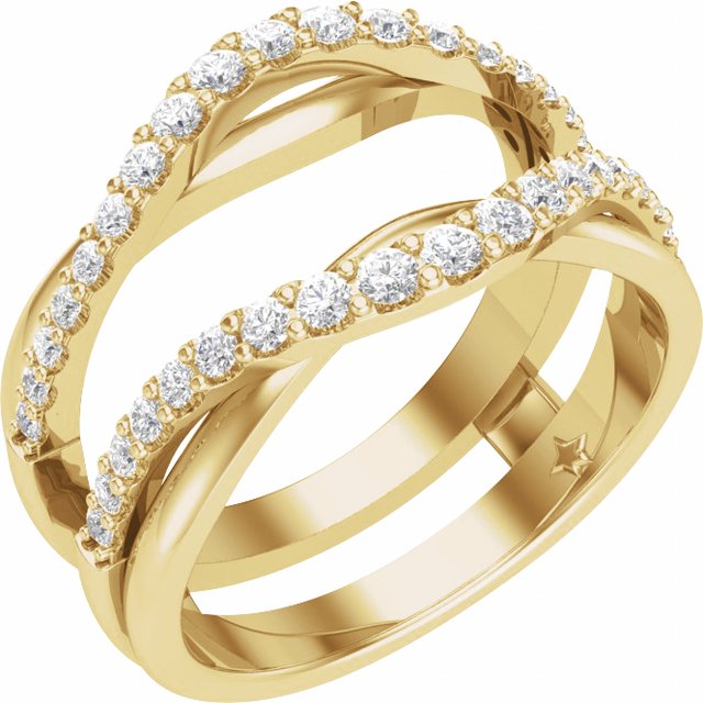 14K Yellow 1/2 CTW Natural Diamond Ring Guard