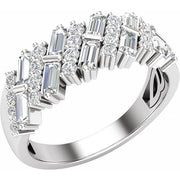 14K White 9/10 CTW Lab-Grown Diamond Anniversary Band