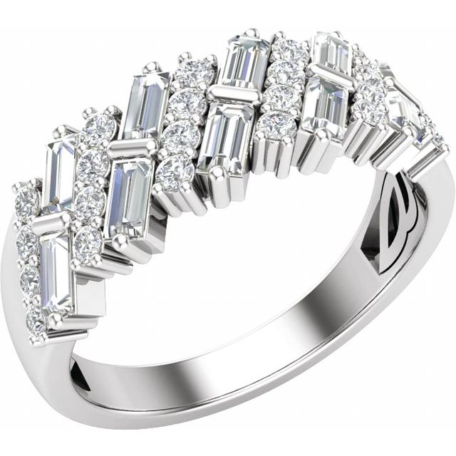 14K White 9/10 CTW Lab-Grown Diamond Anniversary Band