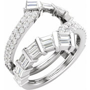 14K White 1 1/4 Lab-Grown Diamond Ring Guard