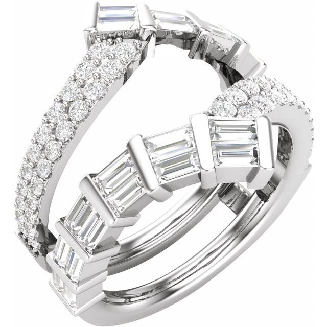 14K White 1 1/4 Lab-Grown Diamond Ring Guard
